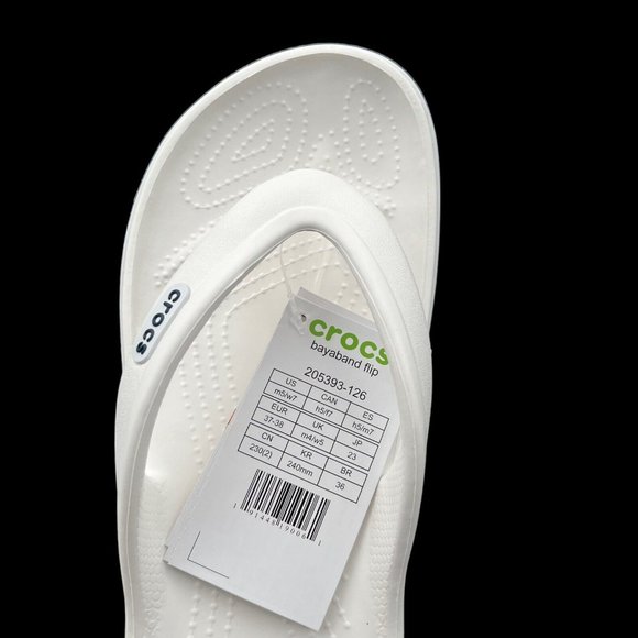 Crocs Womens Bayaband Flip Flop Sandals Size 7 White Water Friendly Lightweight - Picture 11 of 16